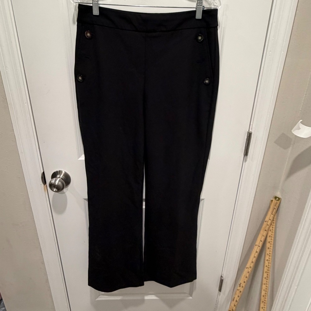 Rachel Zoe Womens Trousers Sailor Button Accent Black 10
